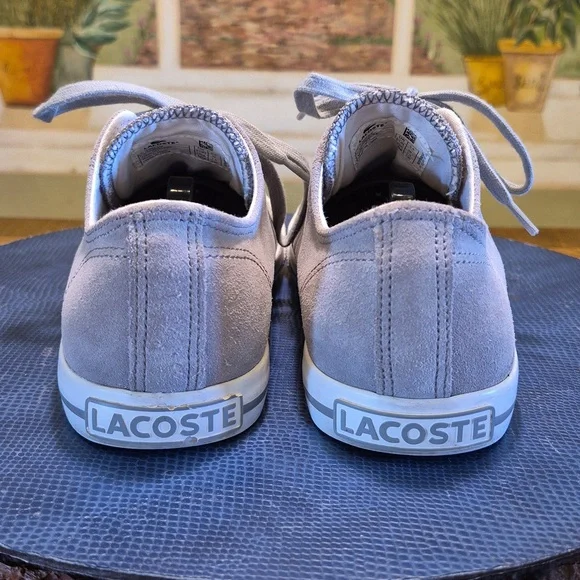 Lacoste Womens Gray Suede Sneakers sz. 7.5 (#1002A) EC. - Picture 6 of 16